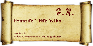Hosszú Mónika névjegykártya